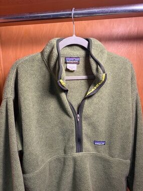 Patagonia Olive Green Half-Zip Fleece Pullover